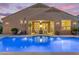 Beautiful backyard pool and patio with outdoor seating, perfect for relaxation and entertaining under a colorful sky at 22186 E Via Del Verde --, Queen Creek, AZ 85142