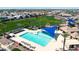 Aerial view of the community pool with ample seating and shaded areas at 4342 E Ronald St, Gilbert, AZ 85295