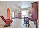 Nice office space featuring tile flooring, a ceiling fan, and custom woodwork at 4705 E Winston Dr, Phoenix, AZ 85044