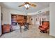 Nice office space featuring tile flooring, a ceiling fan, and custom woodwork at 4705 E Winston Dr, Phoenix, AZ 85044