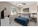 Bedroom with a ceiling fan, carpet, and a desk setup for work or study at 4832 S Ferric --, Mesa, AZ 85212