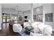 Spacious living room with cozy seating, dark wood floors, and modern decor at 9422 E Southwind Ln, Scottsdale, AZ 85262