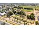 Aerial view of a farm venue offering Gathering-friendly activities, set within a community near residential homes at 1705 E Juanita Ave, Mesa, AZ 85204