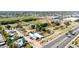 Wide angle aerial of a farm venue providing event space and recreation close to residential areas at 1705 E Juanita Ave, Mesa, AZ 85204