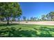 Expansive golf course view with blue sky, manicured green, sand traps, and mature trees enhancing the landscape at 25273 S Berry Brook Dr, Sun Lakes, AZ 85248