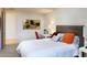 Comfortable bedroom with a plush bed, cozy decor, and a well-lit desk area for work or study at 29218 N 107Th Way, Scottsdale, AZ 85262