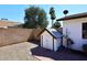 Backyard shed with easy access and ample storage space at 4902 E Charter Oak Rd, Scottsdale, AZ 85254