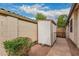 Convenient outdoor storage shed located in the backyard at 9715 E Osage Ave, Mesa, AZ 85212