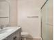 Contemporary bathroom featuring a sleek vanity with marble countertop, providing a luxurious feel at 13275 W Bolero Dr, Sun City West, AZ 85375