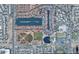 Aerial view highlights the home's proximity to McQueen Park, lake and community amenities at 1449 W Commerce Ave, Gilbert, AZ 85233