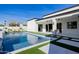 Contemporary backyard featuring pool, turf, and modern architecture at 2642 N Fiesta St, Scottsdale, AZ 85257
