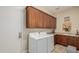 Spacious laundry room with front-load washer and dryer and ample storage cabinets at 32215 N 16Th Ave, Phoenix, AZ 85085