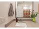 Bathroom featuring a gray vanity, a framed mirror, and updated finishes at 4077 S Sabrina Dr # 25, Chandler, AZ 85248