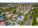 Aerial shot of vibrant neighborhood with lush landscaping, inviting homes, and a welcoming atmosphere at 4167 E Sierra Madre Ave, Gilbert, AZ 85296