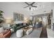 Spacious living room with vaulted ceilings, modern decor, and an open floor plan at 4446 E Camelback Rd # 104, Phoenix, AZ 85018