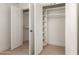 Spacious open closet offers efficient shelving and rod organization behind a pair of stylish doors at 4901 W Augusta Cir, Glendale, AZ 85308