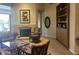 Inviting living room with fireplace, plush seating, and stylish decor at 7318 E Woodsage Ln, Scottsdale, AZ 85258