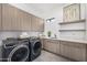 Well-equipped laundry room with modern washer and dryer, ample storage, and countertop space at 7325 E Virginia Ave, Scottsdale, AZ 85257
