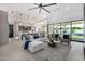 Open-concept living room flows into kitchen and dining, with stylish furnishings at 7325 E Virginia Ave, Scottsdale, AZ 85257