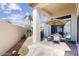 This patio has an outdoor dining area, and the surrounding areas are well maintained and manicured at 7705 E Doubletree Ranch Rd # 36, Scottsdale, AZ 85258