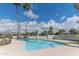 Beautiful swimming pool with clear blue water, concrete surround, and picturesque palm trees at 8262 E Vista De Valle --, Scottsdale, AZ 85255