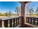 Private balcony showing neighborhood streets with lush landscaping and beautiful sky at 900 S 94Th St # 1204, Chandler, AZ 85224