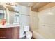 Bright bathroom with vanity sink, shower-tub combo and chrome fixtures at 900 S 94Th St # 1204, Chandler, AZ 85224