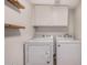 Laundry room with washer and dryer and storage cabinets at 4940 E Grandview St, Mesa, AZ 85205