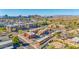 A beautiful aerial view of the property, highlighting the surrounding community, pool, and cityscape at 604 E Weber Dr # 12, Tempe, AZ 85288