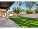 Lush backyard with privacy wall and manicured lawn at 8336 S Homestead Ln, Tempe, AZ 85284