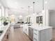 Modern kitchen with stainless steel appliances, a large island, and an open layout to the living space at 20453 N 95Th Pl, Scottsdale, AZ 85255