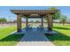 View of a picnic pavilion with stone columns, picnic tables and grill available for use at 30382 W Vale Dr, Buckeye, AZ 85396