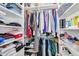 Walk-in closet with custom shelving and storage for clothes, shoes, and accessories at 4037 E Minton Cir, Mesa, AZ 85215
