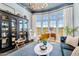 Charming living room with piano, bay window and traditional design elements at 4037 E Minton Cir, Mesa, AZ 85215