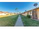 Landscaped grounds offer sidewalks and a tranquil residential environment, with palm trees at 711 E Laurel Dr # 17, Casa Grande, AZ 85122