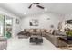 Spacious living room with a large sectional sofa, sliding glass doors, sleek furniture, and modern decor at 8618 E Via De Encanto --, Scottsdale, AZ 85258