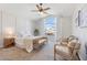 Serene bedroom with vaulted ceiling, natural light, and neutral decor at 1728 E Barbarita Ave, Gilbert, AZ 85234