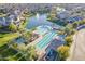 Aerial view of the community's inviting pool and lake at 4077 S Sabrina Dr # 138, Chandler, AZ 85248