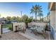 Cozy outdoor patio featuring stylish furniture, a brick floor, and a view at 4077 S Sabrina Dr # 138, Chandler, AZ 85248