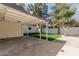 Covered patio overlooking a well-maintained lawn and gravel area at 458 N Drew W St # West, Mesa, AZ 85201