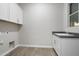 Bright laundry room with modern cabinets, countertop, sink, and tile floors at 5245 N 205Th Ln, Buckeye, AZ 85396