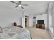 Spacious main bedroom with ceiling fan, neutral color walls, and an ensuite bathroom at 5611 W Blackhawk Dr, Glendale, AZ 85308