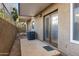 Patio with exterior doors and an AC unit; great for outdoor enjoyment at 151 E Broadway Rd # 102, Tempe, AZ 85282