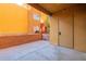 Cozy outdoor patio area with painted walls and convenient storage at 154 W 5Th St # 157, Tempe, AZ 85281