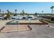 Aerial view of bocce ball courts and seating areas at 701 S Dobson Rd # 432, Mesa, AZ 85202