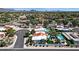 Beautiful neighborhood aerial view showcasing swimming pools, landscaping, and well-maintained streets at 10013 N 106Th Pl, Scottsdale, AZ 85258