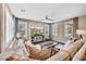 Comfortable living room with natural light, stylish furniture, and a modern entertainment center at 18572 N 94Th St, Scottsdale, AZ 85255