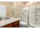 Bathroom with a glass-enclosed shower and vanity at 21256 E Waverly Dr, Queen Creek, AZ 85142