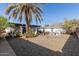 Expansive backyard with a lush palm tree, outdoor seating, and a charming picnic table at 825 W 12Th St, Tempe, AZ 85281