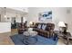 Comfortable living room showcasing leather seating, glass table and stylish blue rug at 2417 W Apache Rain Rd, Phoenix, AZ 85085